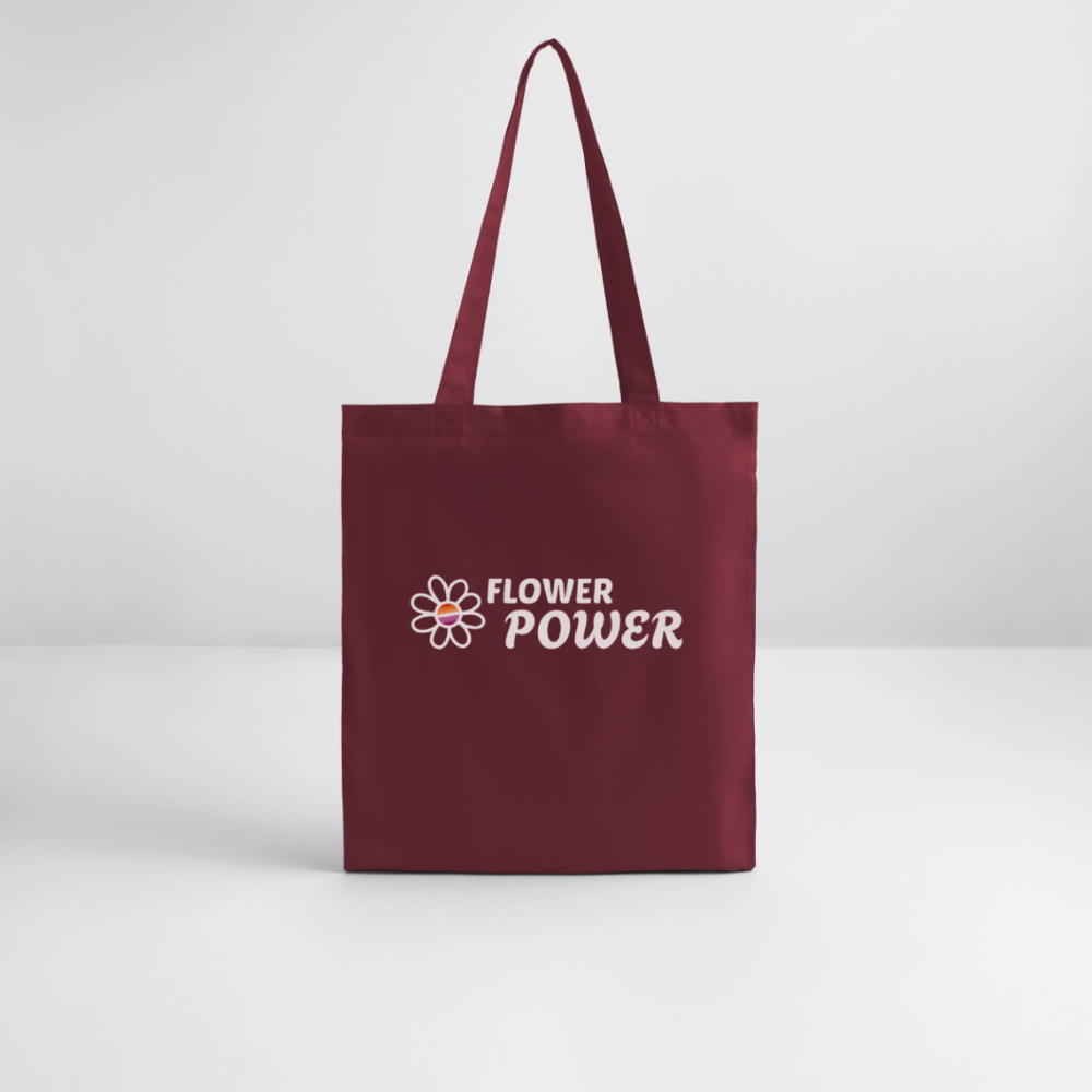 Flower Power | Lesbian Pride Bio-Stoffbeutel - Burgunderrot