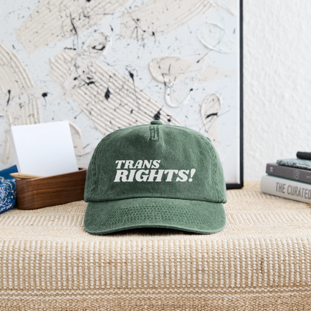 Trans Rights! | Pride Vintage Cap - Vintage Flaschengrün 