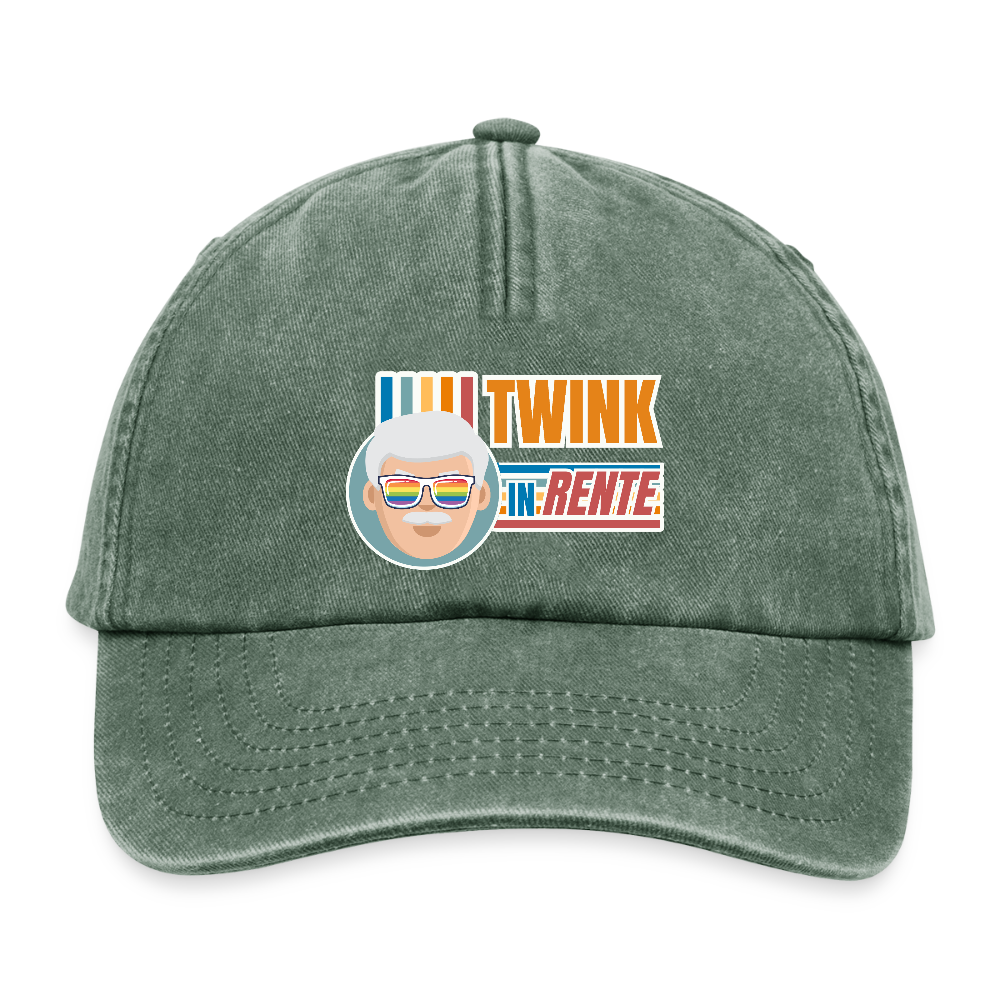 Twink in Rente! | Pride Vintage Cap - Vintage Flaschengrün 