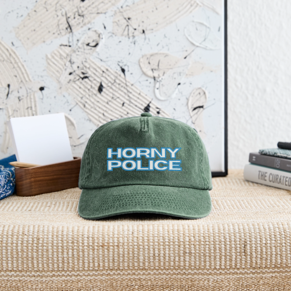 HORNY POLICE | Kink Fetish Pride Vintage Cap - Vintage Flaschengrün 