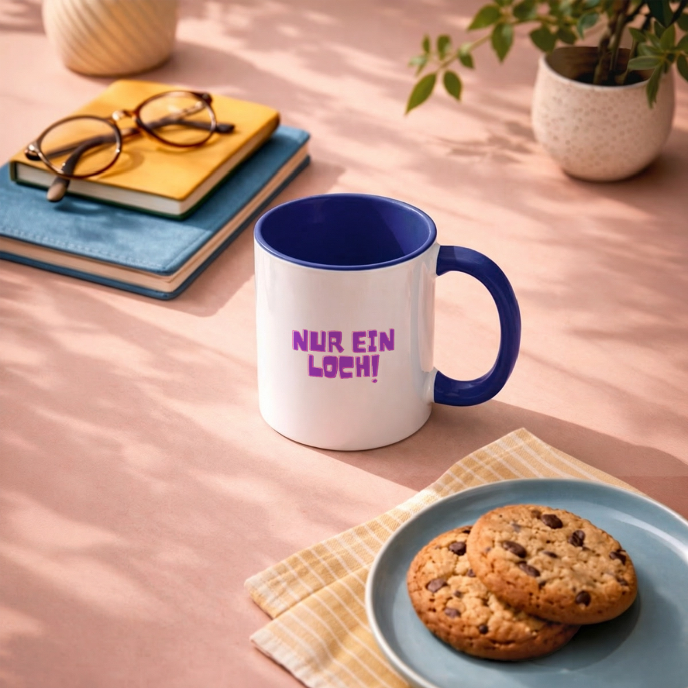 Nur ein Loch! | Kink Fetish Pride Tasse zweifarbig - Weiß/Kobaltblau
