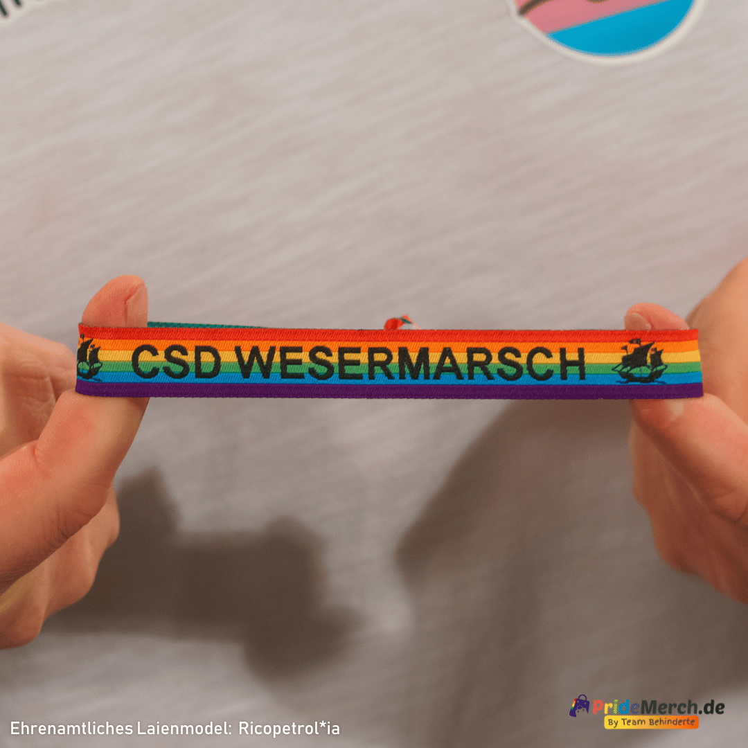CSD Wesermarsch Armbändchen - pridemerch.mom - Team Behinderte im Queer Cities e.V.